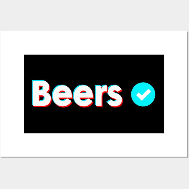 Beers Name Beers Verified Name Blue Check Wall Art by Aprilgirls